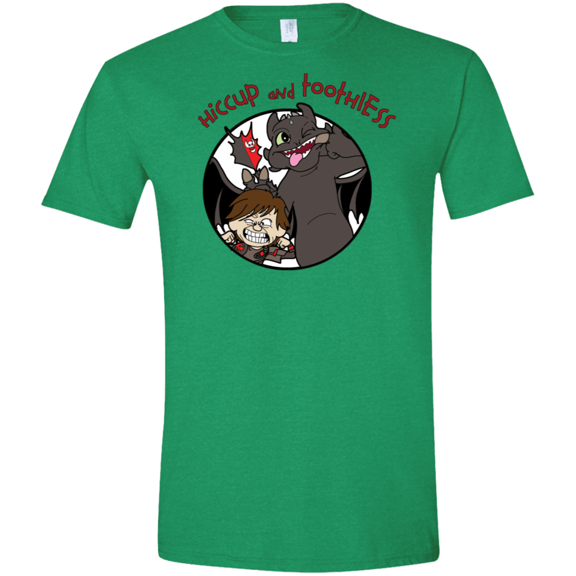 T-Shirts Heather Irish Green / S Hiccup and Toothless Men's Semi-Fitted Softstyle