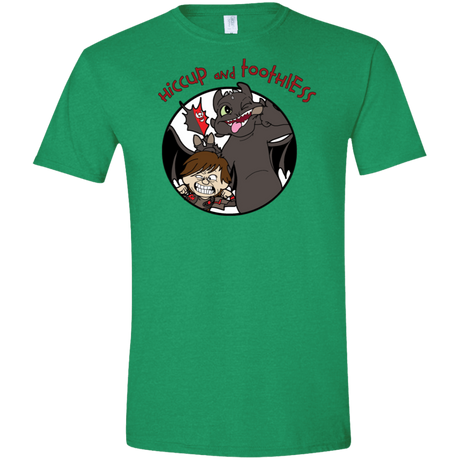 T-Shirts Heather Irish Green / S Hiccup and Toothless Men's Semi-Fitted Softstyle