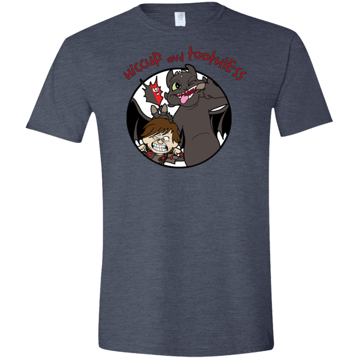 T-Shirts Heather Navy / S Hiccup and Toothless Men's Semi-Fitted Softstyle