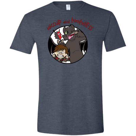T-Shirts Heather Navy / S Hiccup and Toothless Men's Semi-Fitted Softstyle