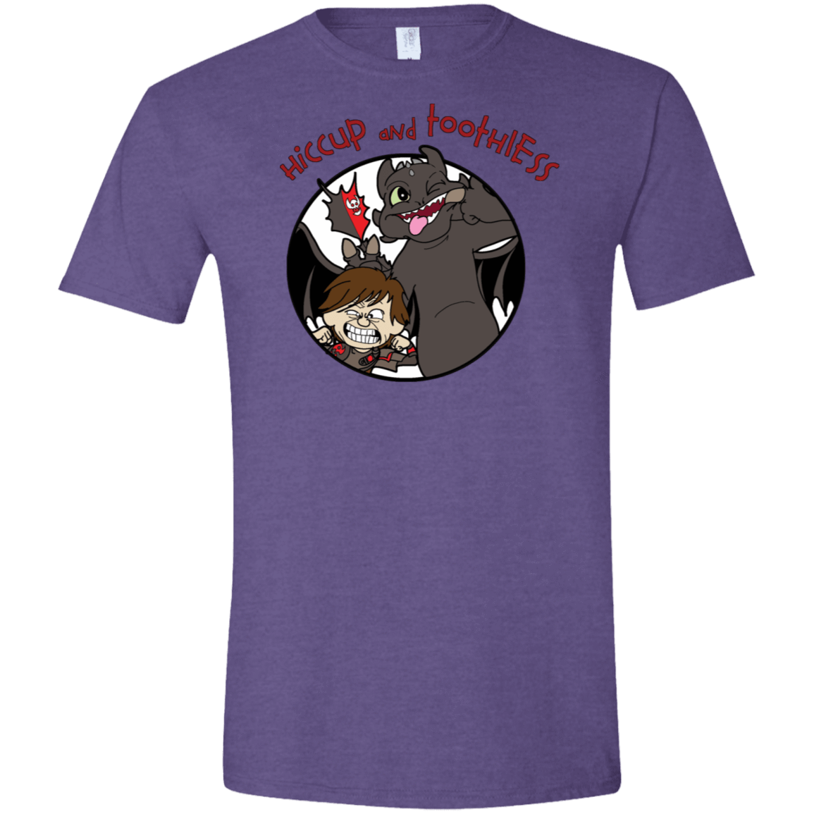 T-Shirts Heather Purple / S Hiccup and Toothless Men's Semi-Fitted Softstyle