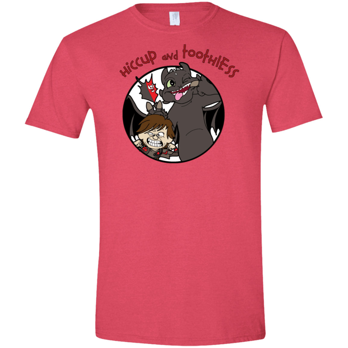 T-Shirts Heather Red / S Hiccup and Toothless Men's Semi-Fitted Softstyle