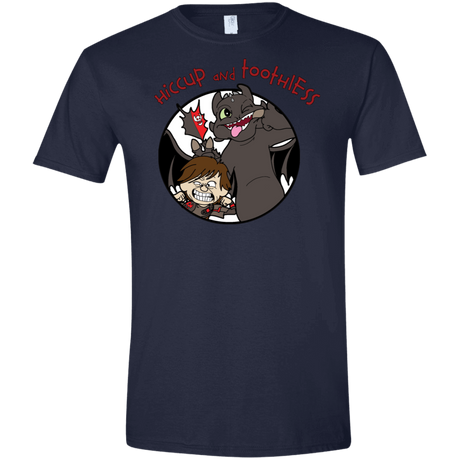 T-Shirts Navy / X-Small Hiccup and Toothless Men's Semi-Fitted Softstyle