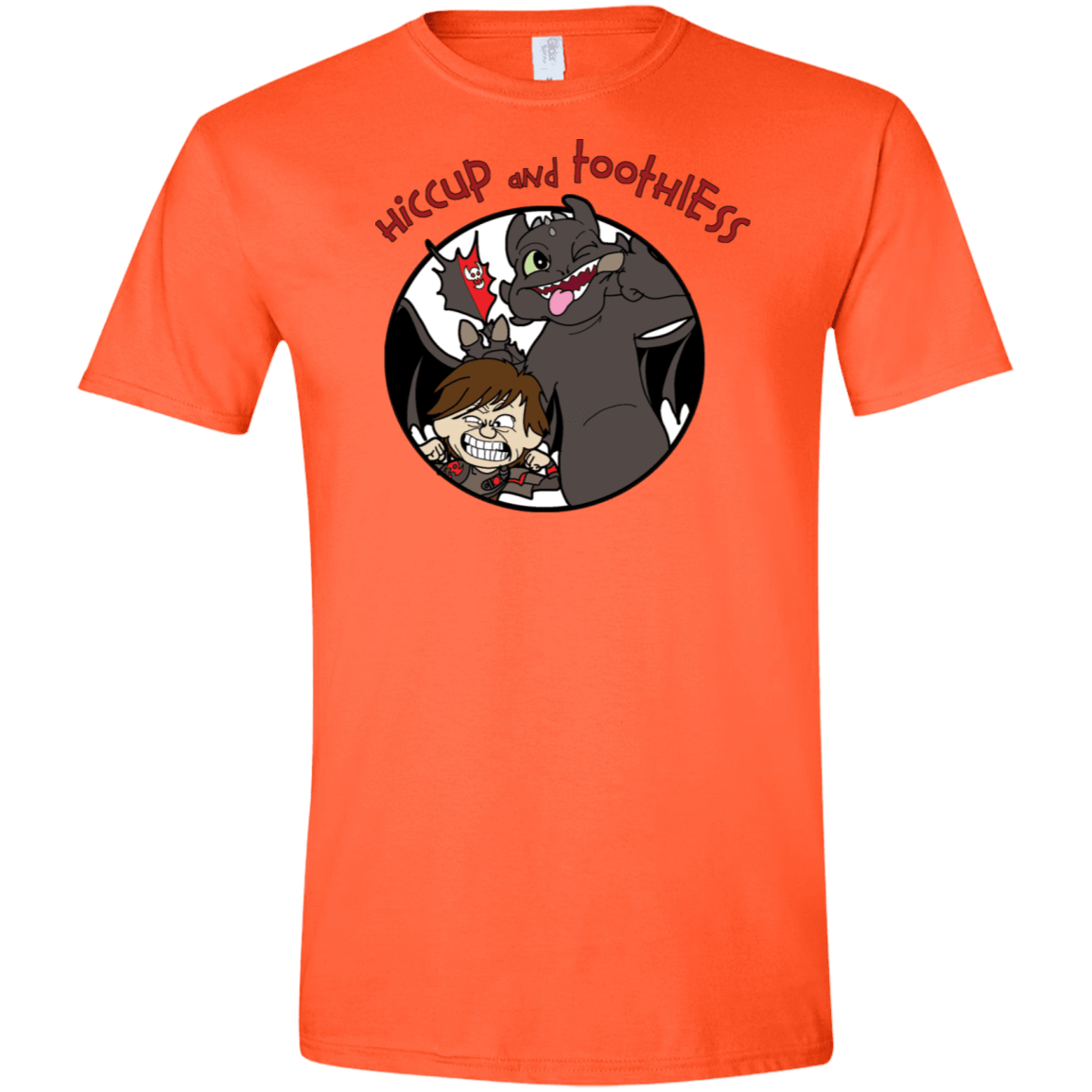 T-Shirts Orange / S Hiccup and Toothless Men's Semi-Fitted Softstyle