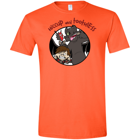 T-Shirts Orange / S Hiccup and Toothless Men's Semi-Fitted Softstyle