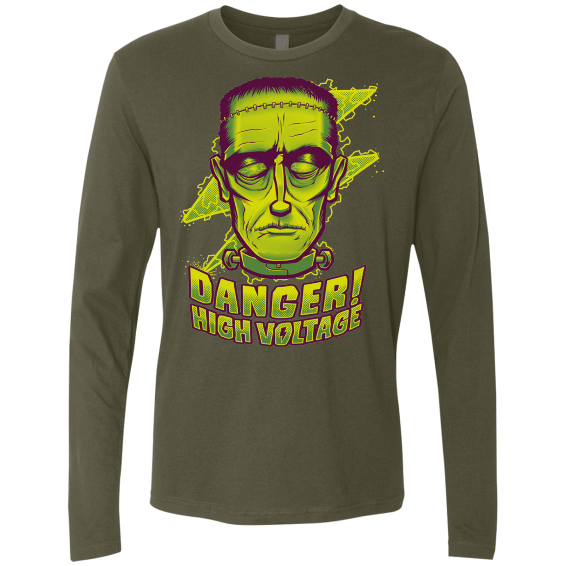 T-Shirts Military Green / Small HIGH VOLTAGE Men's Premium Long Sleeve