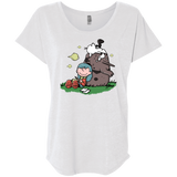 T-Shirts Heather White / X-Small Hilda Brown Triblend Dolman Sleeve