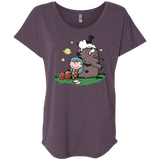 T-Shirts Vintage Purple / X-Small Hilda Brown Triblend Dolman Sleeve