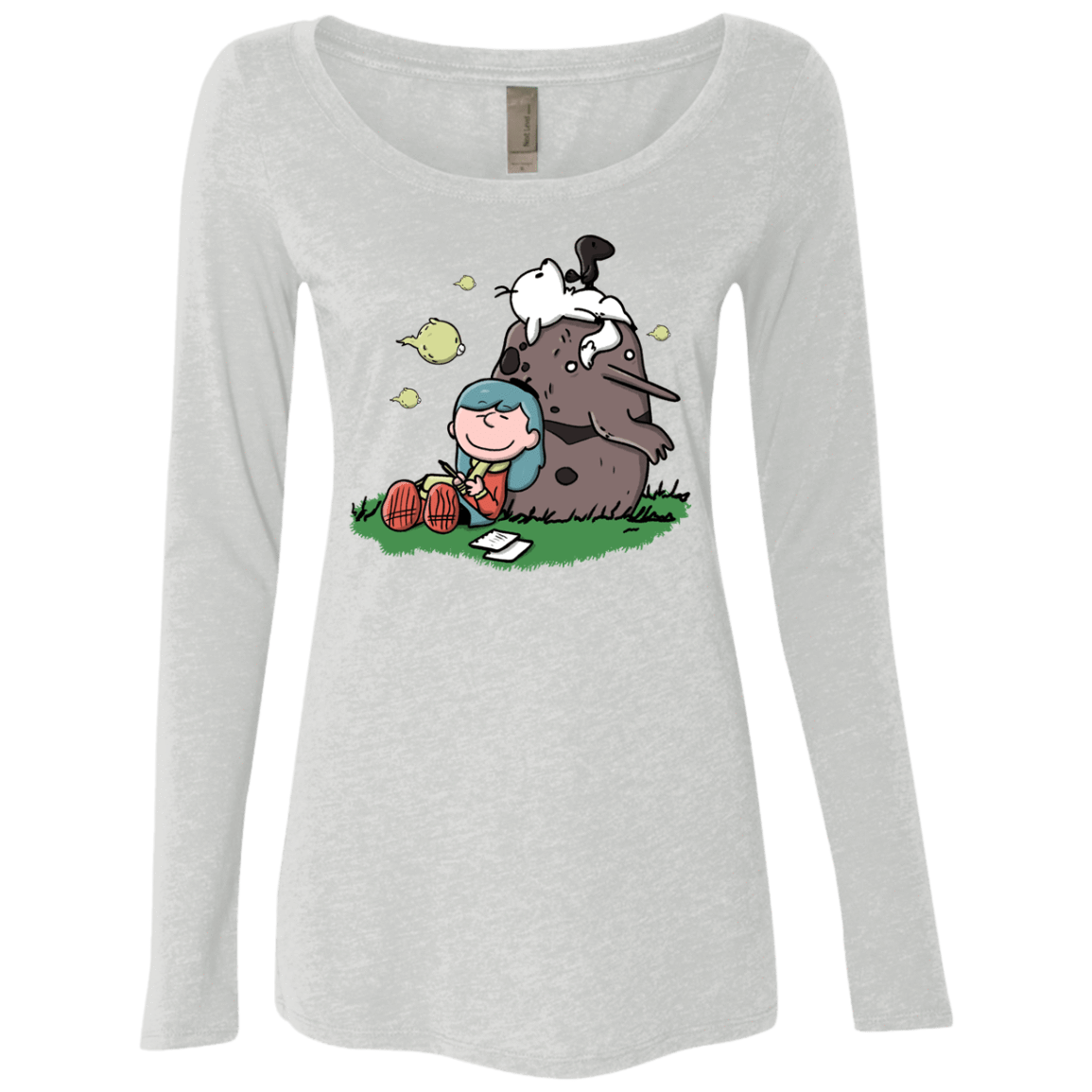 T-Shirts Heather White / S Hilda Brown Women's Triblend Long Sleeve Shirt