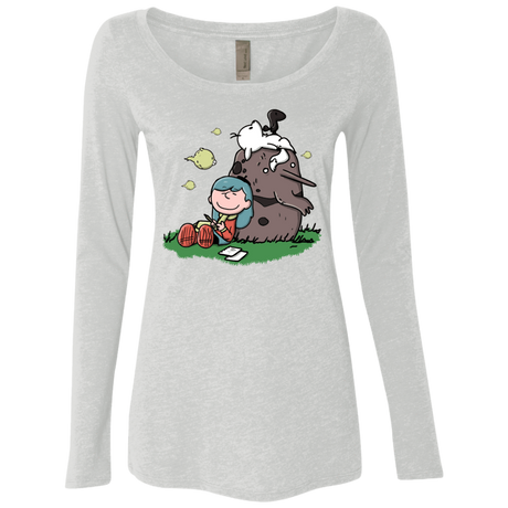 T-Shirts Heather White / S Hilda Brown Women's Triblend Long Sleeve Shirt