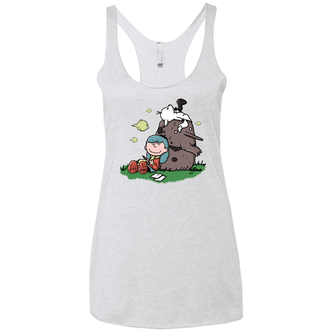 T-Shirts Heather White / X-Small Hilda Brown Women's Triblend Racerback Tank