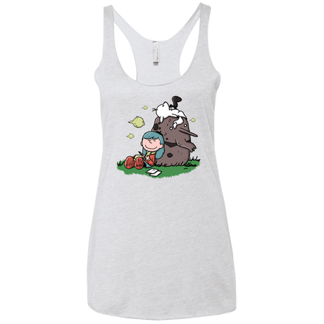 T-Shirts Heather White / X-Small Hilda Brown Women's Triblend Racerback Tank