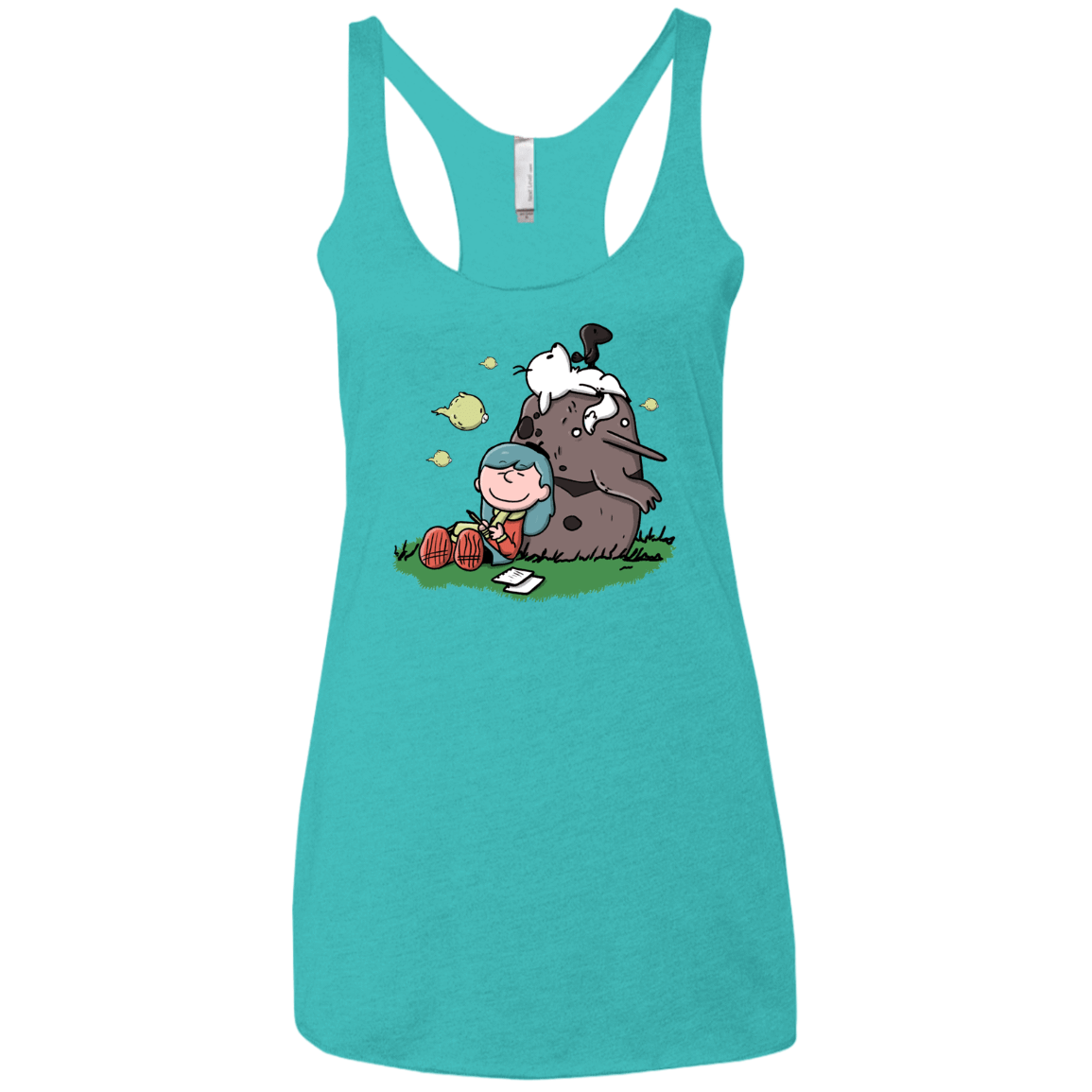 T-Shirts Tahiti Blue / X-Small Hilda Brown Women's Triblend Racerback Tank