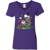 T-Shirts Purple / S Hilda Brown Women's V-Neck T-Shirt