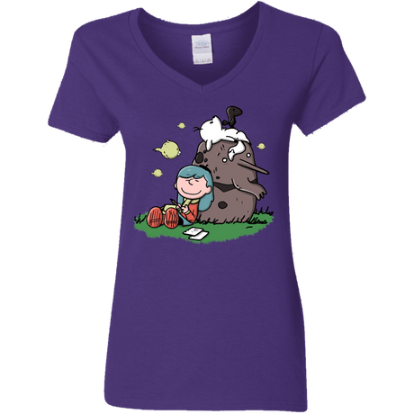 T-Shirts Purple / S Hilda Brown Women's V-Neck T-Shirt