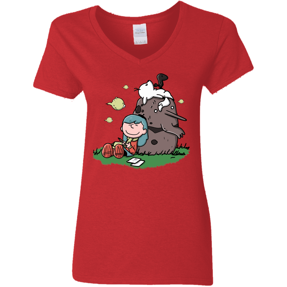 T-Shirts Red / S Hilda Brown Women's V-Neck T-Shirt