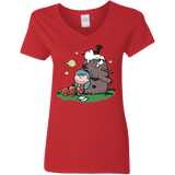 T-Shirts Red / S Hilda Brown Women's V-Neck T-Shirt