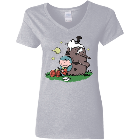 T-Shirts Sport Grey / S Hilda Brown Women's V-Neck T-Shirt