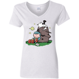 T-Shirts White / S Hilda Brown Women's V-Neck T-Shirt