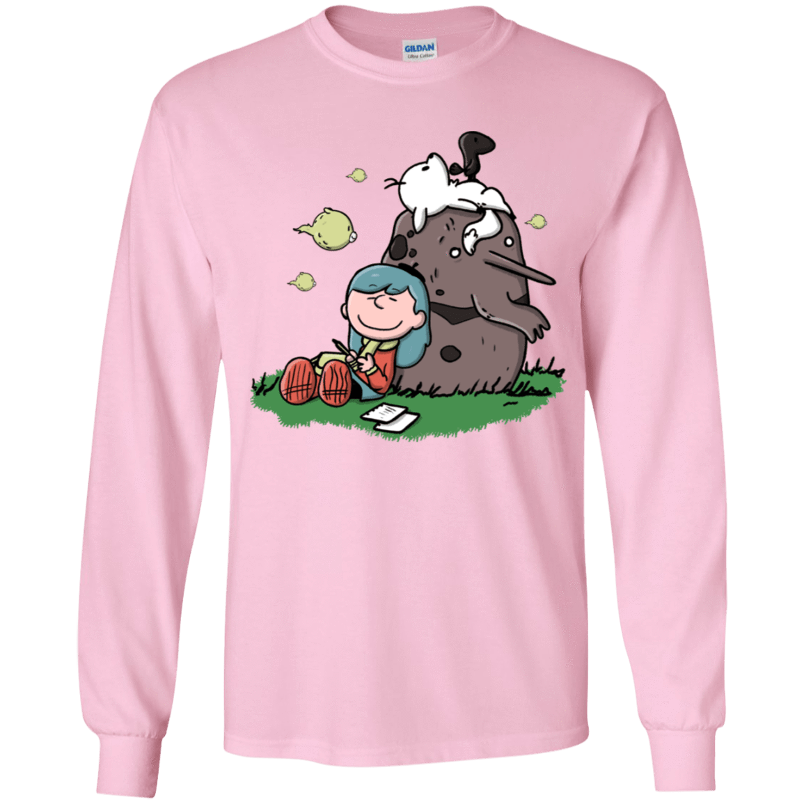 T-Shirts Light Pink / YS Hilda Brown Youth Long Sleeve T-Shirt