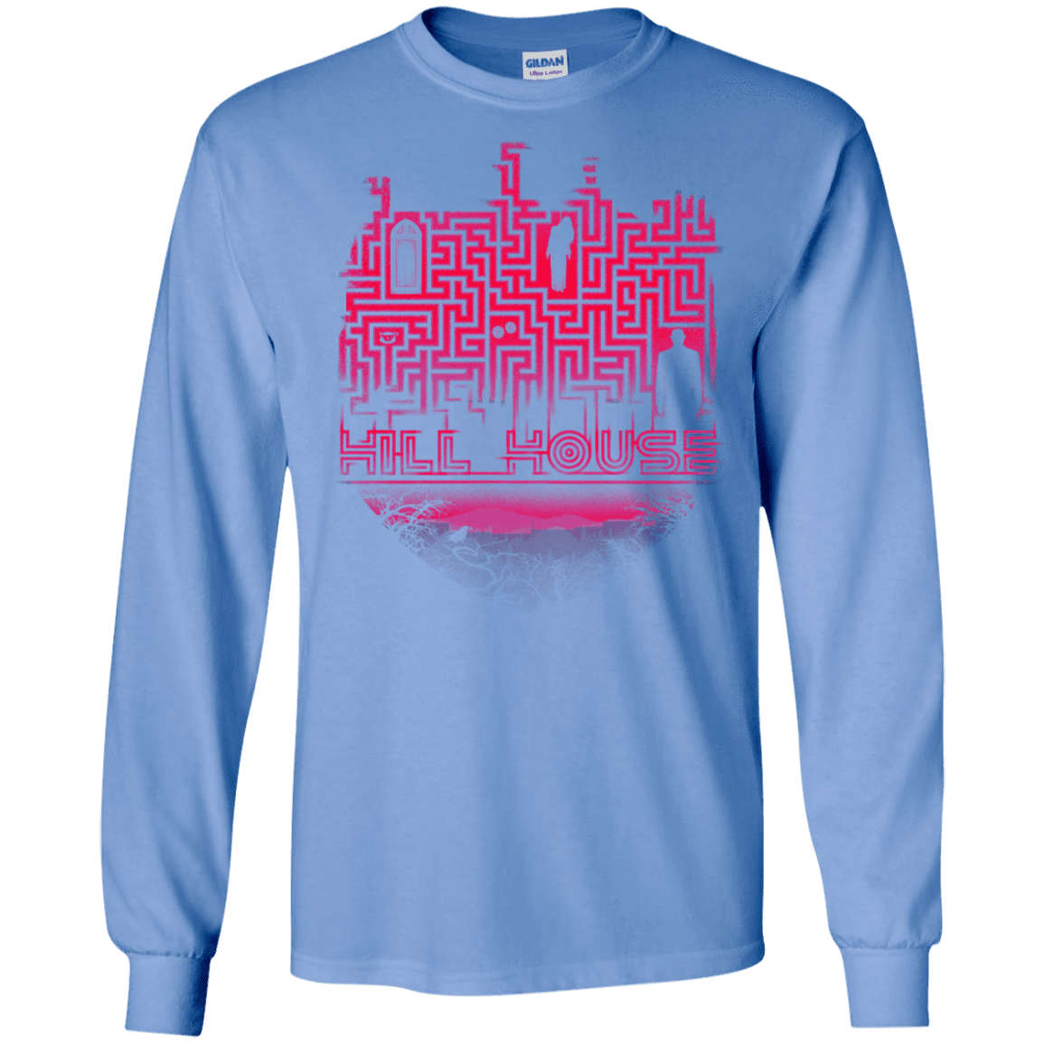 T-Shirts Carolina Blue / S Hill House Silhouette Men's Long Sleeve T-Shirt