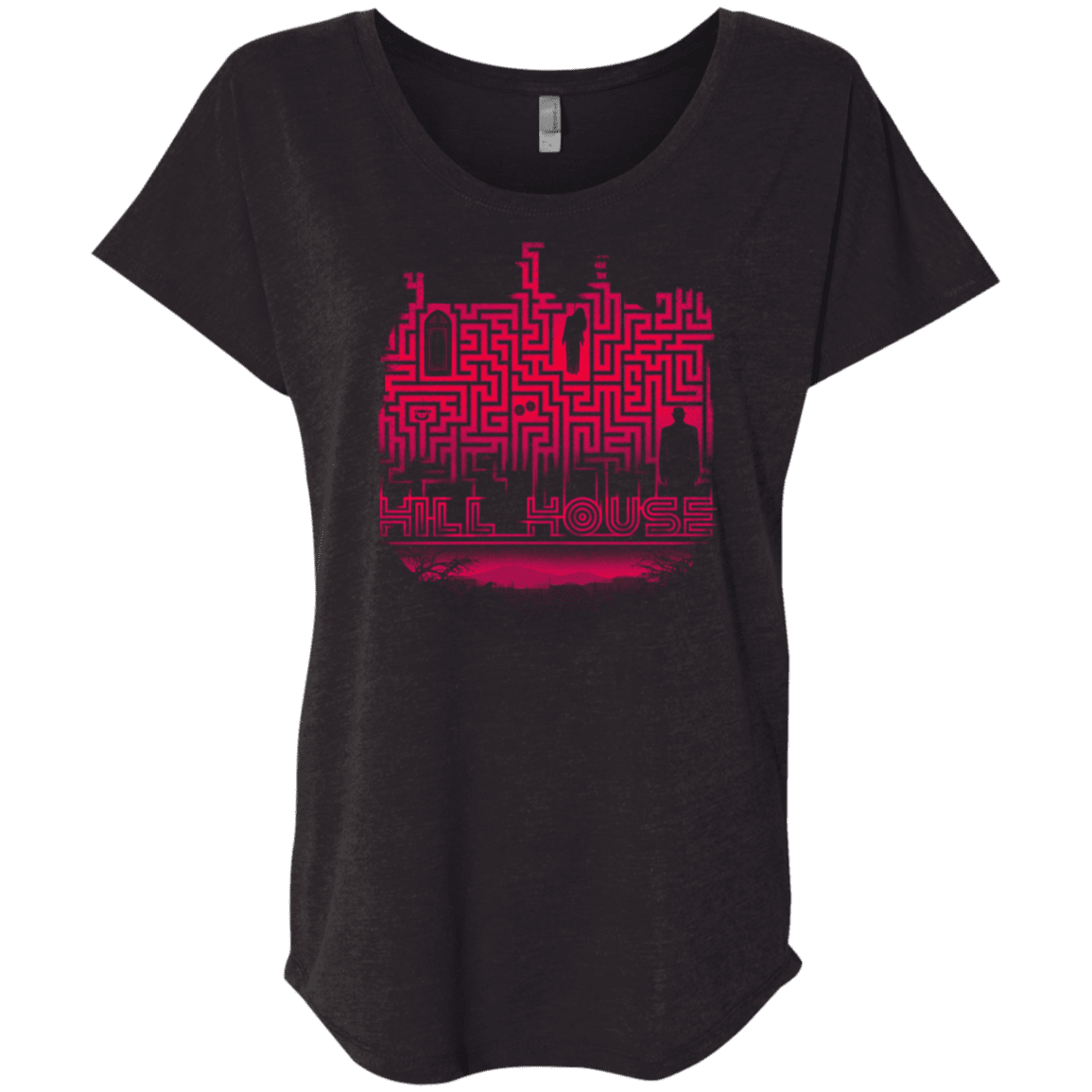 T-Shirts Vintage Black / X-Small Hill House Silhouette Triblend Dolman Sleeve