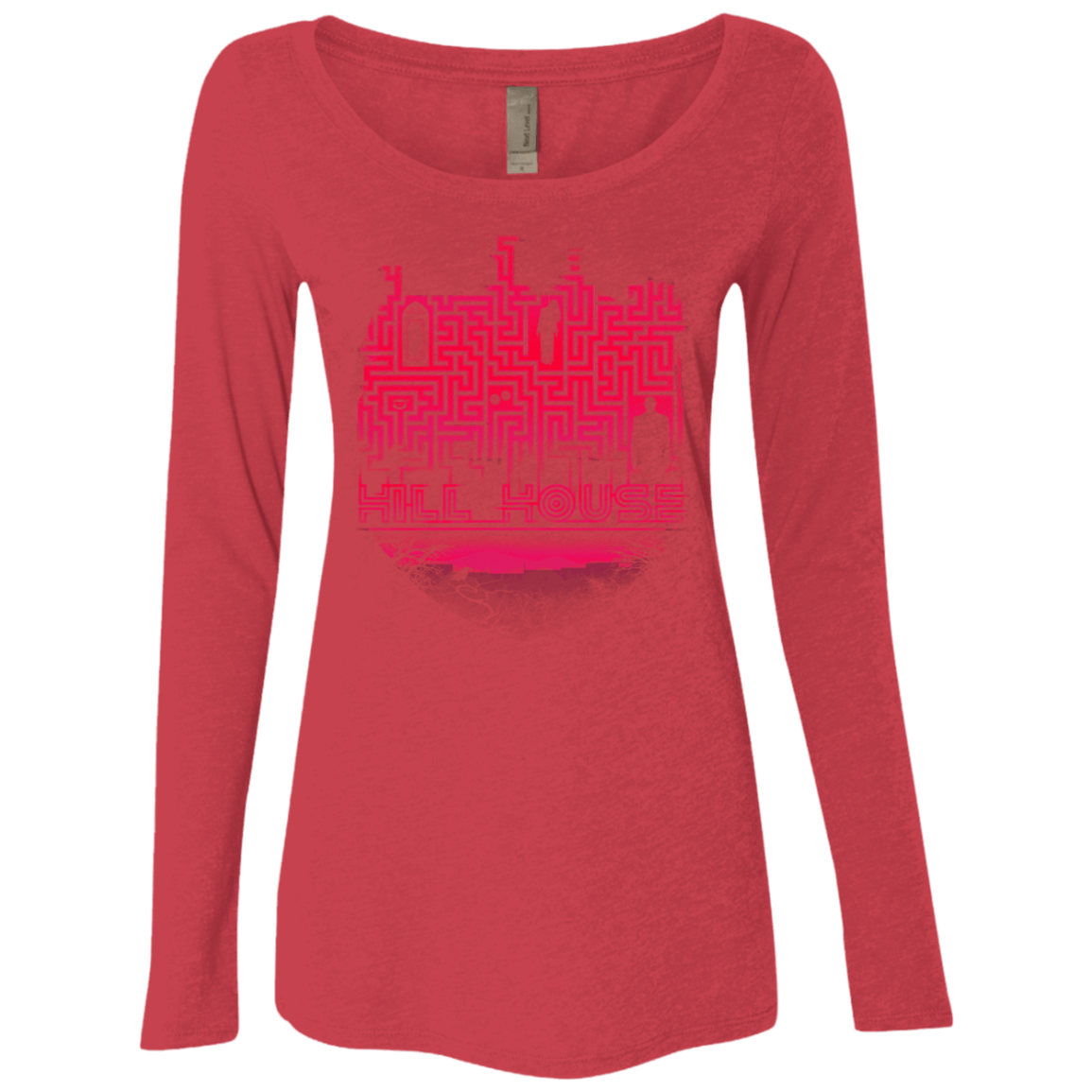 T-Shirts Vintage Red / S Hill House Silhouette Women's Triblend Long Sleeve Shirt