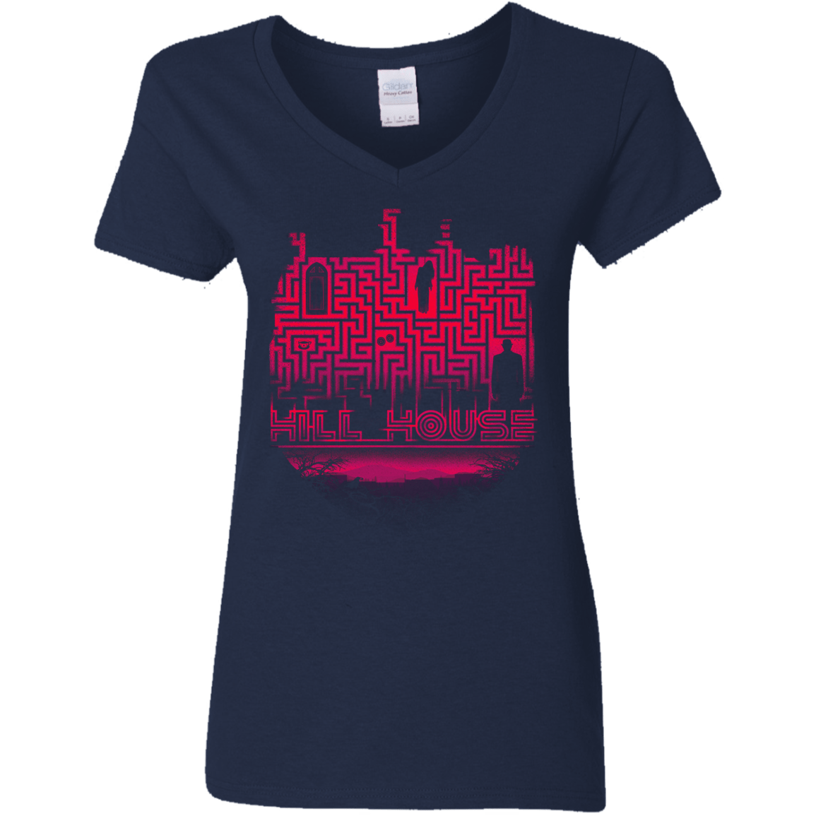 T-Shirts Navy / S Hill House Silhouette Women's V-Neck T-Shirt