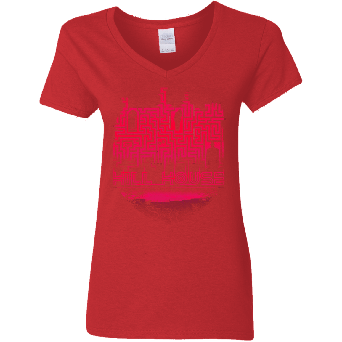 T-Shirts Red / S Hill House Silhouette Women's V-Neck T-Shirt