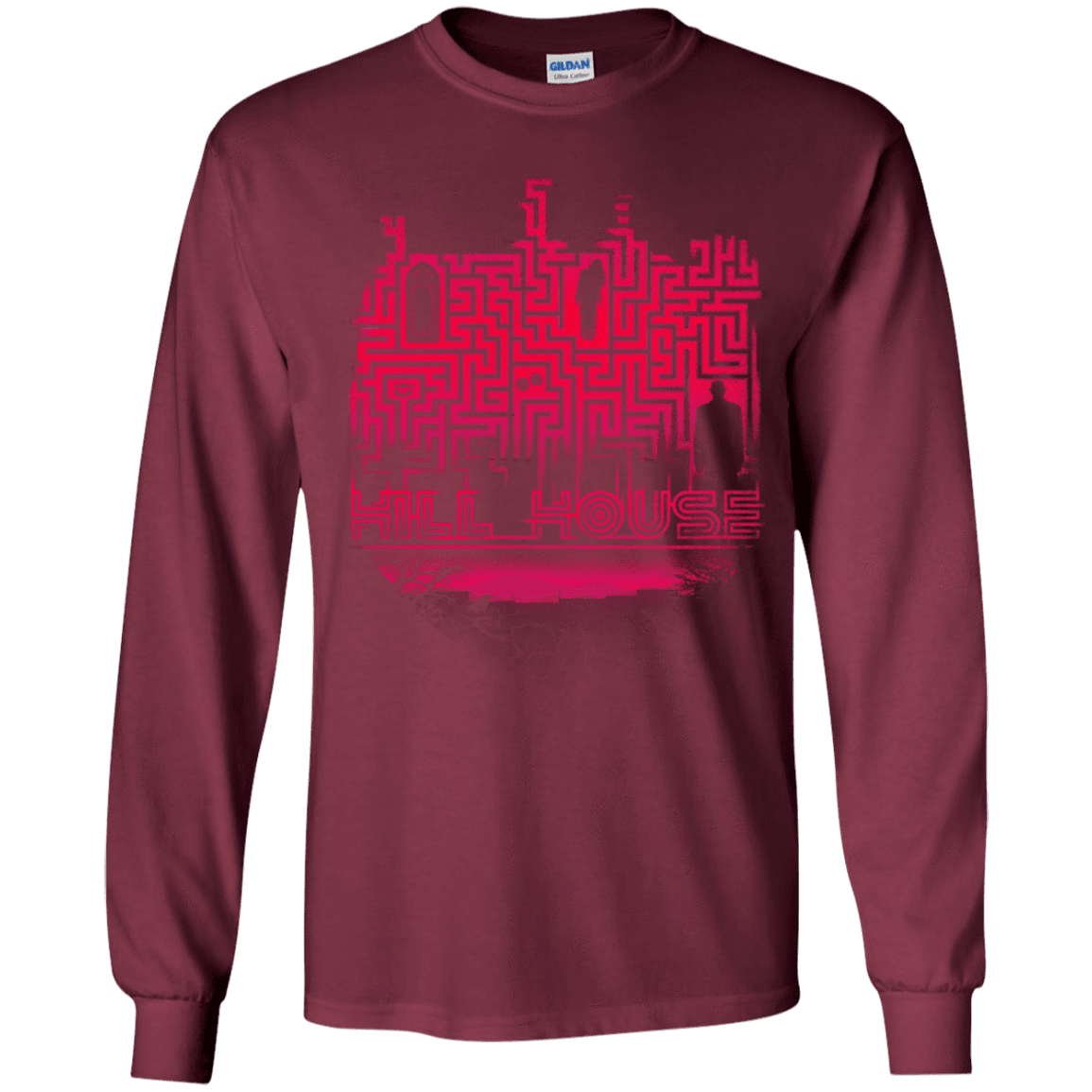 T-Shirts Maroon / YS Hill House Silhouette Youth Long Sleeve T-Shirt