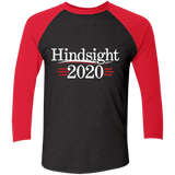 T-Shirts Vintage Black/Vintage Red / S Hindsight 2020 Men's Triblend 3/4 Sleeve