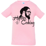 T-Shirts Pink / 6 Months Hipster is Coming Infant Premium T-Shirt