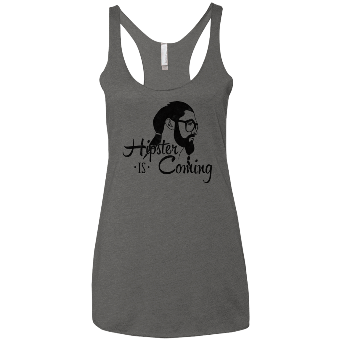 T-Shirts Premium Heather / X-Small Hipster is Coming Women's Triblend Racerback Tank