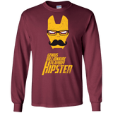 T-Shirts Maroon / S HIPSTER Men's Long Sleeve T-Shirt