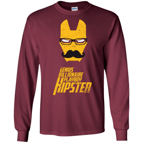 T-Shirts Maroon / S HIPSTER Men's Long Sleeve T-Shirt