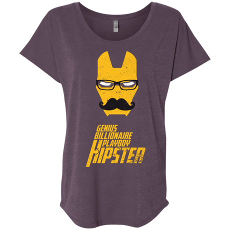 T-Shirts Vintage Purple / X-Small HIPSTER Triblend Dolman Sleeve