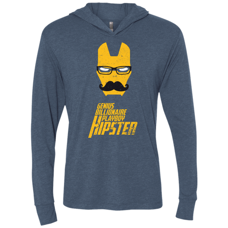 T-Shirts Indigo / X-Small HIPSTER Triblend Long Sleeve Hoodie Tee