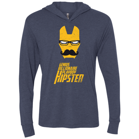 T-Shirts Vintage Navy / X-Small HIPSTER Triblend Long Sleeve Hoodie Tee