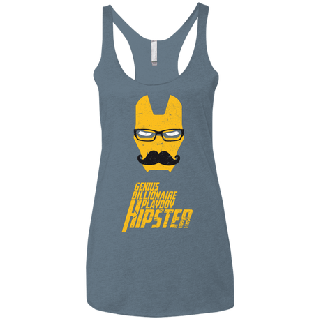 T-Shirts Indigo / X-Small HIPSTER Women's Triblend Racerback Tank