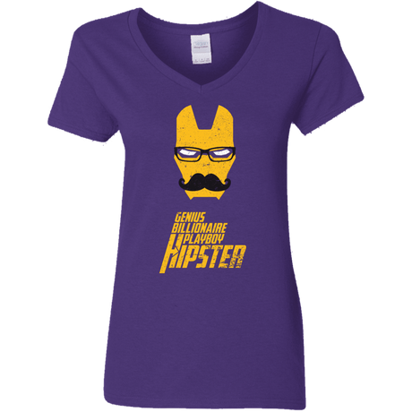 T-Shirts Purple / S HIPSTER Women's V-Neck T-Shirt