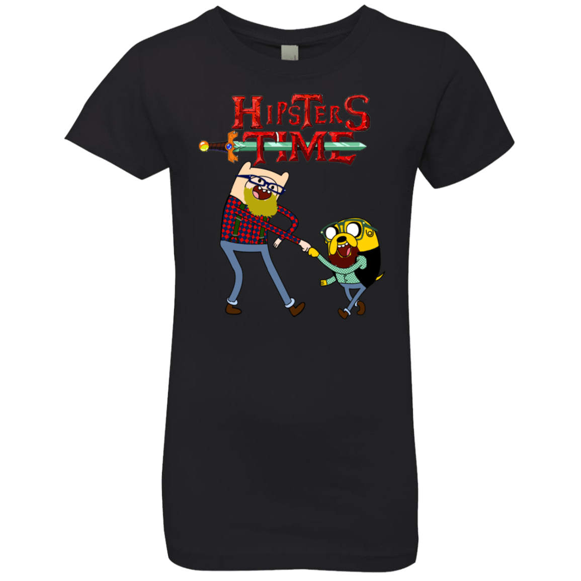 T-Shirts Black / YXS Hipsters Time Girls Premium T-Shirt
