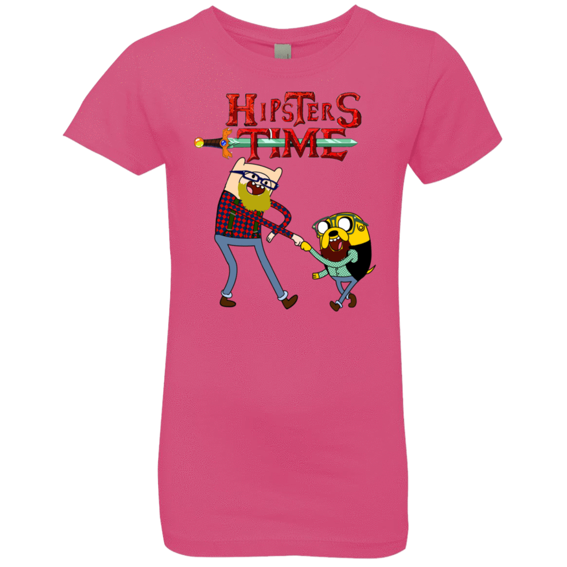 T-Shirts Hot Pink / YXS Hipsters Time Girls Premium T-Shirt