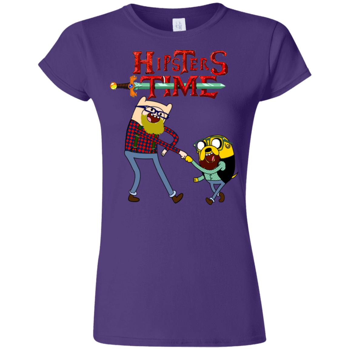 T-Shirts Purple / S Hipsters Time Junior Slimmer-Fit T-Shirt