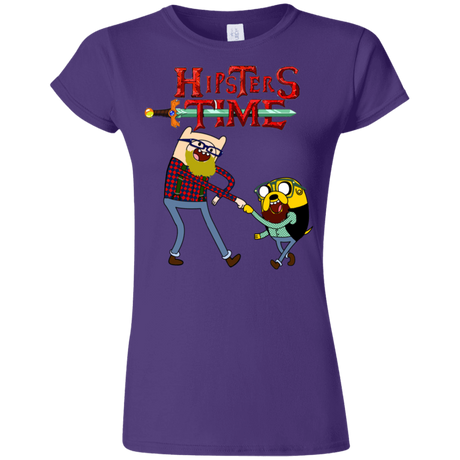 T-Shirts Purple / S Hipsters Time Junior Slimmer-Fit T-Shirt