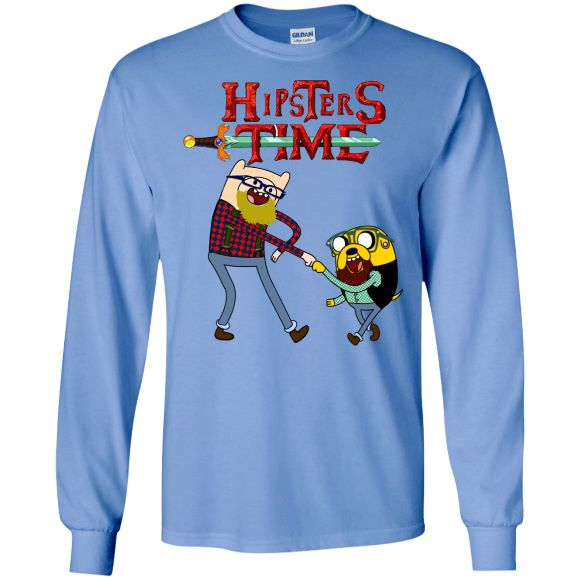 T-Shirts Carolina Blue / S Hipsters Time Men's Long Sleeve T-Shirt