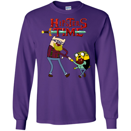 T-Shirts Purple / S Hipsters Time Men's Long Sleeve T-Shirt