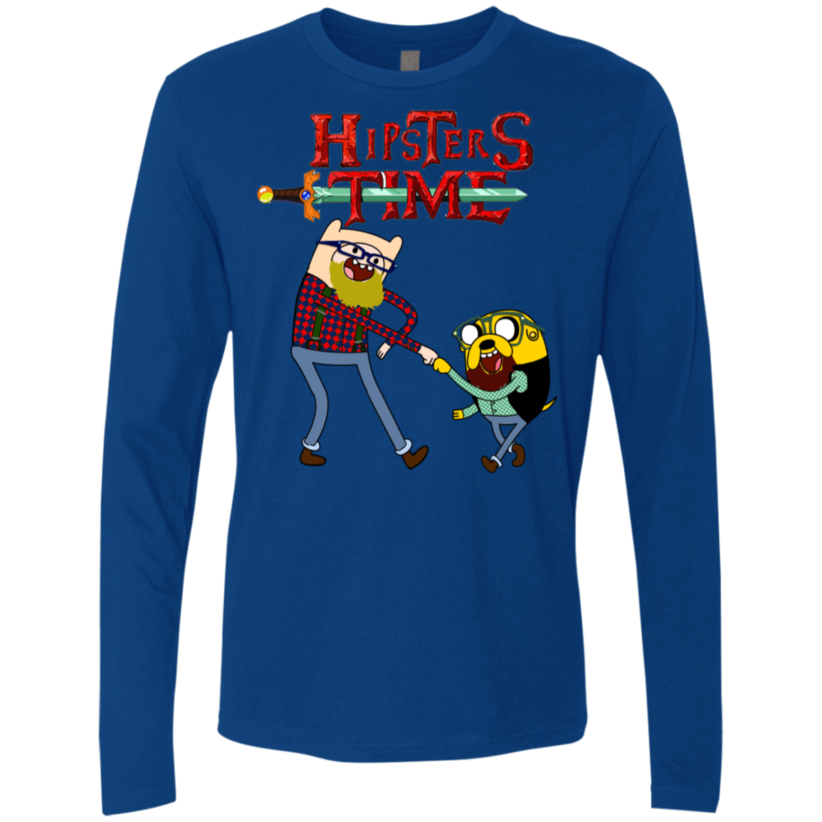T-Shirts Royal / S Hipsters Time Men's Premium Long Sleeve