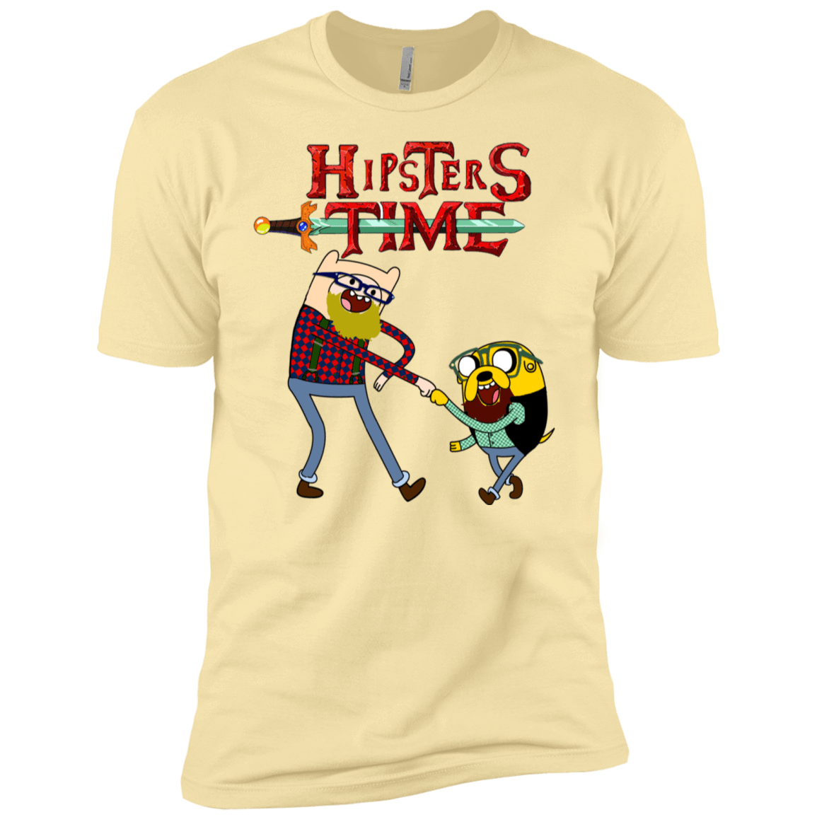 T-Shirts Banana Cream / X-Small Hipsters Time Men's Premium T-Shirt
