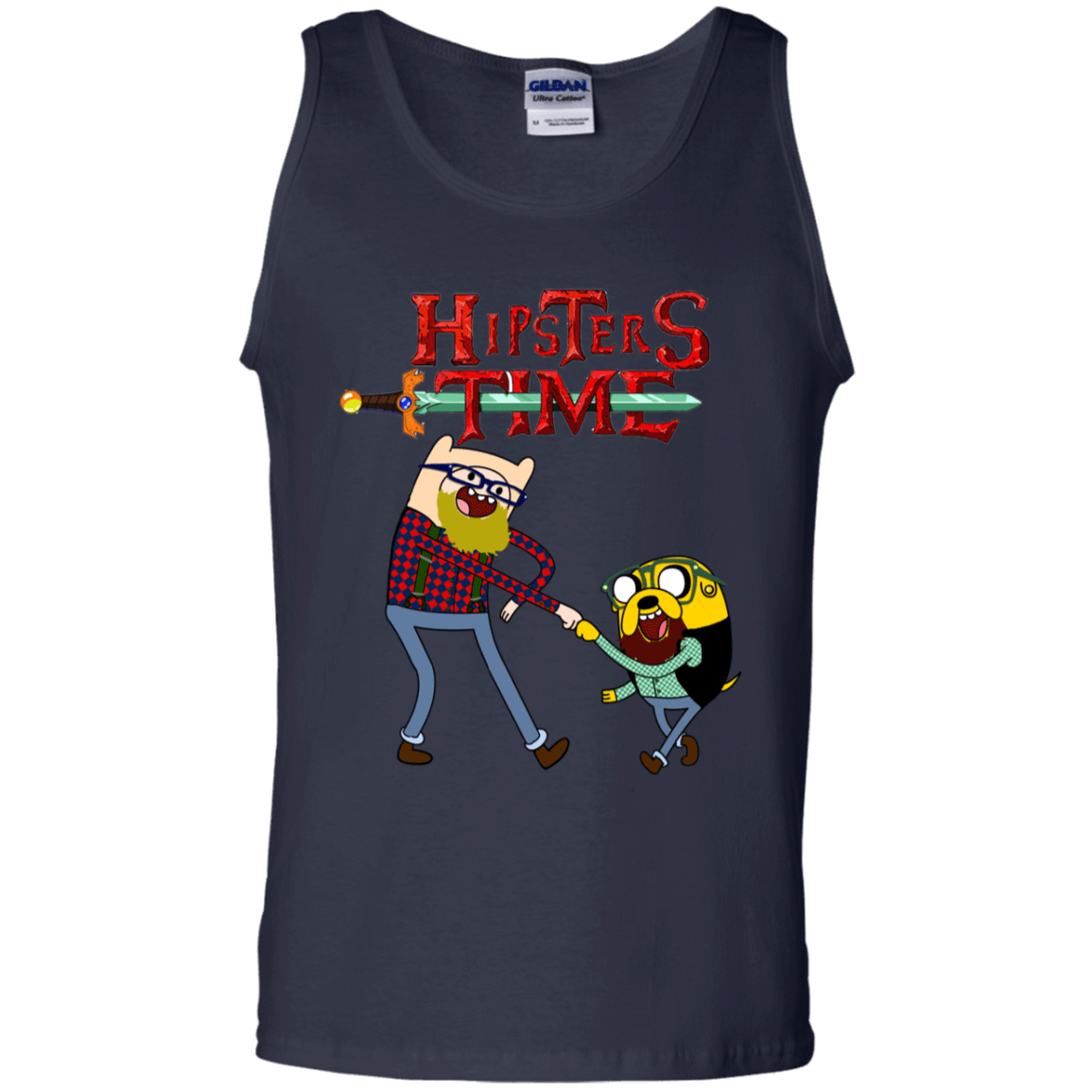 T-Shirts Navy / S Hipsters Time Men's Tank Top