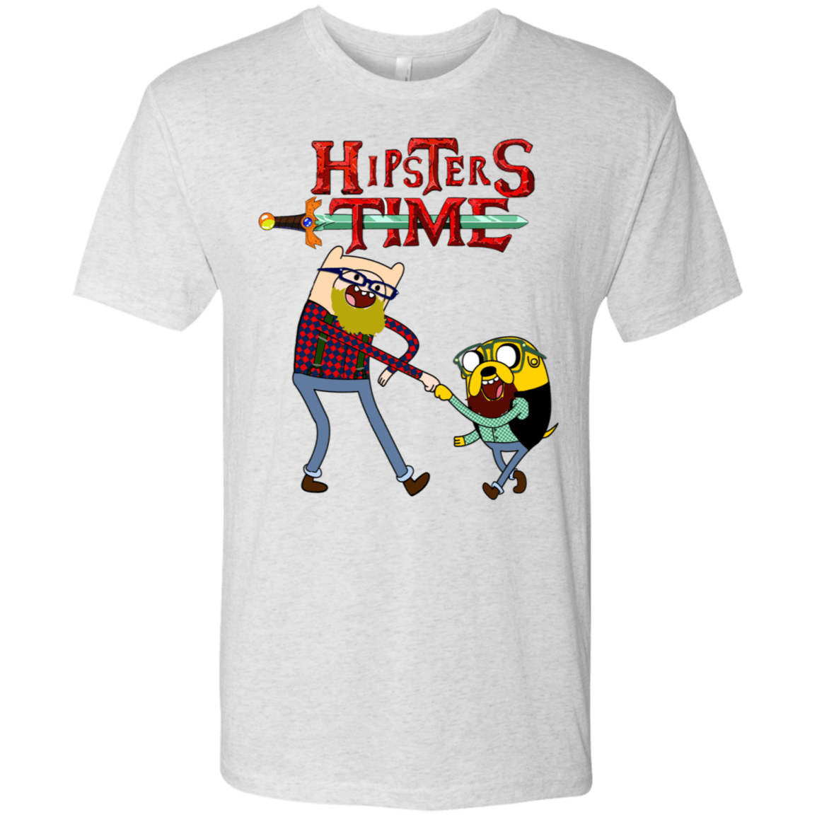 T-Shirts Heather White / S Hipsters Time Men's Triblend T-Shirt
